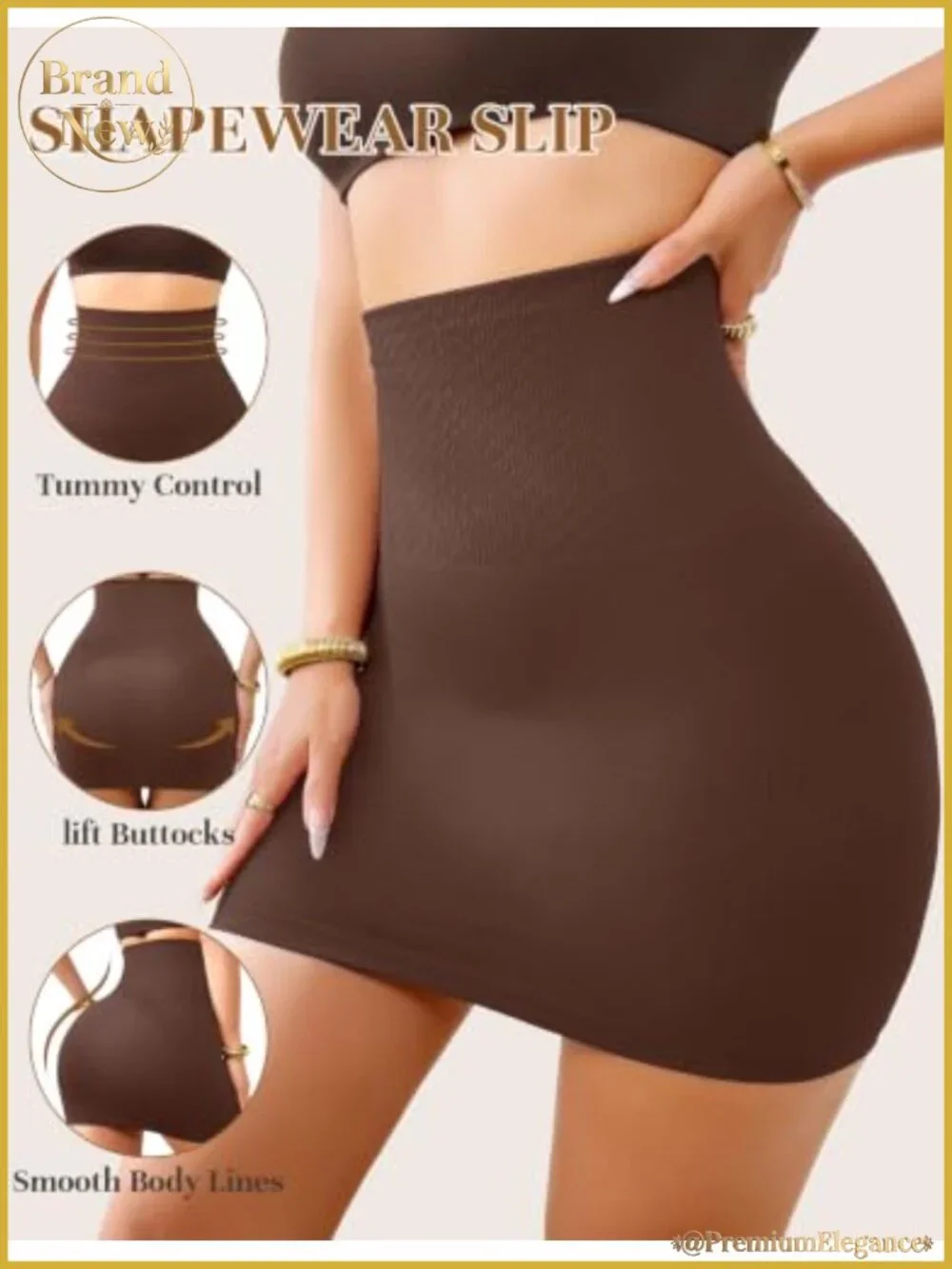 Half Shapewear Slip for Under Dress Tummy Control High Waist Women's Skirt